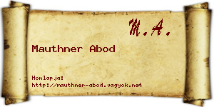 Mauthner Abod névjegykártya